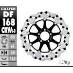 DF168CRWD - DISCO FRENO FLOTTANTE WAVE SCANALATO DESTRA (C. ALU.) 320x5mm KAWA ZX 9 (94) ANTERIORE