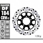 DF184CRWD - DISCO FRENO FLOTTANTE WAVE SCANALATO DESTRA (C. ALU.) 300x5mm KAWASAKI ZX10R (04)ANTERIORE