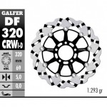 DF320CRWD - DISCO FRENO FLOTTANTE WAVE SCANALATO DESTRA (C. ALU.) 320x5mm SUZUKI GSX 600/750 R ANTERIORE