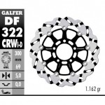 DF322CRWD - DISCO FRENO FLOTTANTE WAVE SCANALATO DESTRA (C. ALU.) 300x5mm SUZUKI GSXR 1000 (03) ANTERIORE