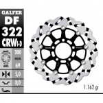 DF322CRWI - DISCO FRENO FLOTTANTE WAVE SCANALATO SINISTRA (C. ALU.) 300x5mm SUZUKI GSXR 1000 (03) ANTERIORE