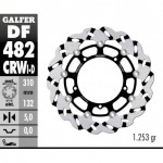 DF482CRWD - DISCO FRENO FLOTTANTE WAVE SCANALATO DESTRA (C. ALU.) 310x5mm YAMAHA R-6/R-1 ANTERIORE