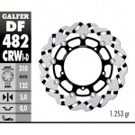 DF482CRWI - DISCO FRENO FLOTTANTE WAVE SCANALATO SINISTRA (C. ALU.) 310x5mm YAMAHA R-6/R-1 ANTERIORE