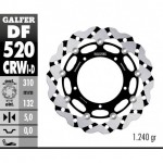 DF520CRWD - DISCO FRENO FLOTTANTE WAVE SCANALATO DESTRA (C. ALU.) 310x5mm YAMAHA R1 (07) ANTERIORE