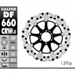 DF660CRWD - DISCO FRENO FLOTTANTE WAVE SCANALATO DESTRA (C. ALU.) 320x5mm DUCATI 851-888 ANTERIORE