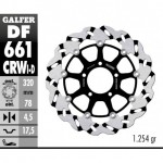 DF661CRWD - DISCO FRENO FLOTTANTE WAVE SCANALATO DESTRA (C. ALU.) 320x4,5 TRIUMPHANTERIORE