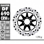 DF690CRWI - DISCO FRENO FLOTTANTE WAVE SCANALATO SINISTRA (C. ALU.) 310x5mm SUZUKI GSXR 750/1100 RANURADO ANTERIORE