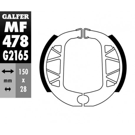 MF478G2165 - GANASCE FRENO GZ 478-YAMAHA 125 CYGNUS / 125 BW,S POSTERIORE