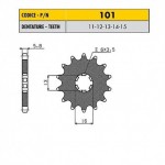 10111 - Pignone in Acciaio Sunstar Passo 420 con 11 denti