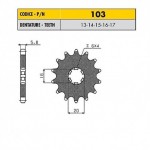 10313 - Pignone in Acciaio Sunstar Passo 420 con 13 denti