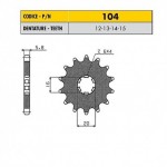 10413 - Pignone in Acciaio Sunstar Passo 420 con 13 denti