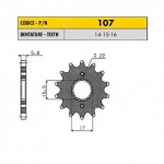 10714 - Pignone in Acciaio Sunstar Passo 420 con 14 denti