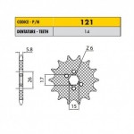 12114 - Pignone in Acciaio Sunstar Passo 420 con 14 denti