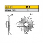 12212 - Pignone in Acciaio Sunstar Passo 420 con 12 denti