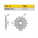 12312 - Pignone in Acciaio Sunstar Passo 420 con 12 denti