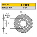 1-1060-35 - Corona in Acciaio Sunstar passo 420 con 35 denti