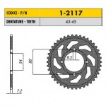 1-2117-43 - Corona in Acciaio Sunstar passo 428 con 43 denti