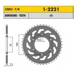 1-2221-48 - Corona in Acciaio Sunstar passo 428 con 48 denti