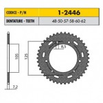 1-2446-50 - Corona in Acciaio Sunstar passo 428 con 50 denti