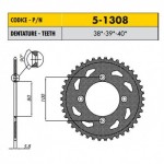 5-1308-38 - Corona in Ergal Sunstar passo 420 con 38 denti