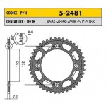 5-2481-46BK - Corona in Ergal Sunstar passo 428 con 46 denti